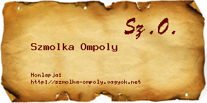 Szmolka Ompoly névjegykártya